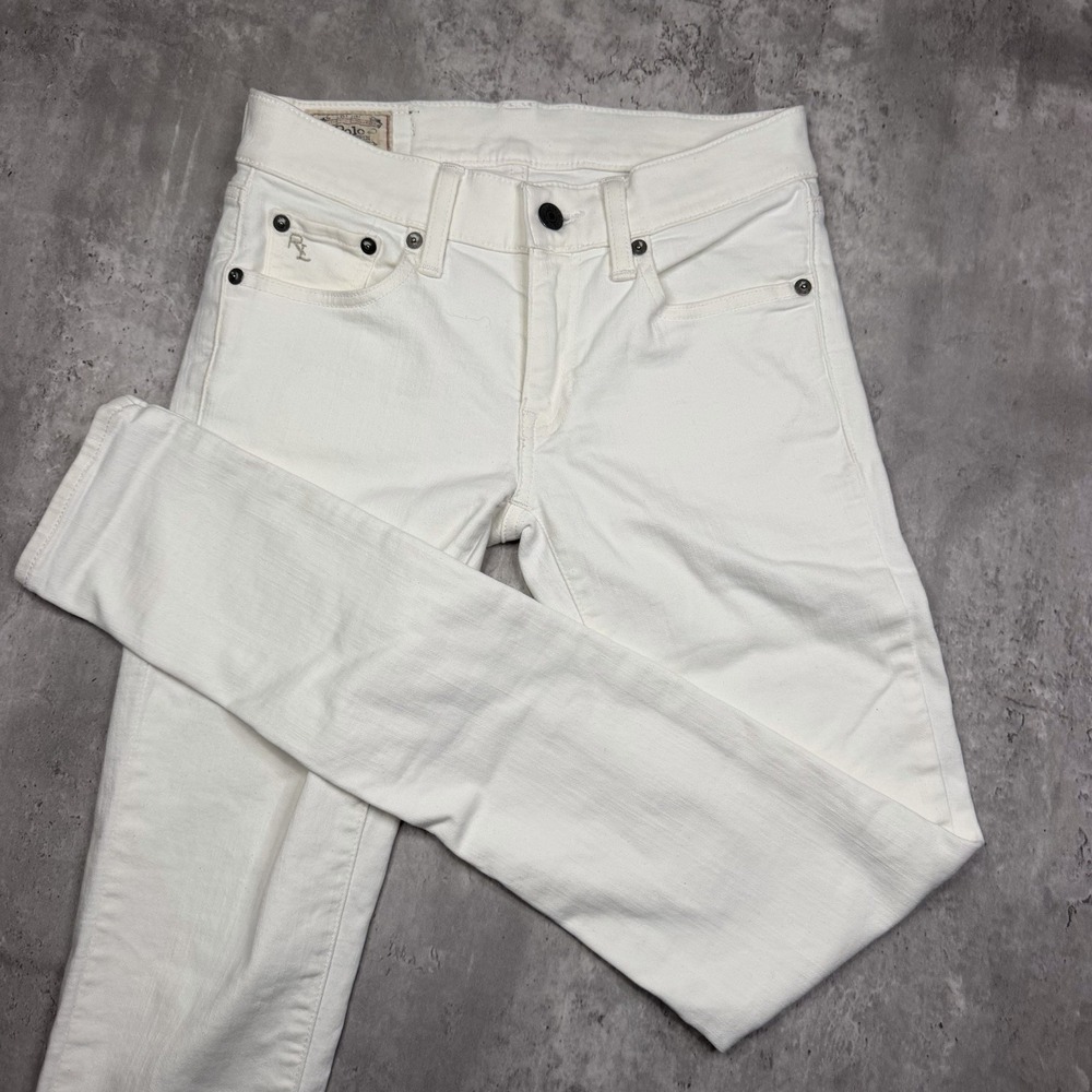 Polo Ralph Lauren The Tompkins Mid Rise Skinny Jeans Women's 25x32 White